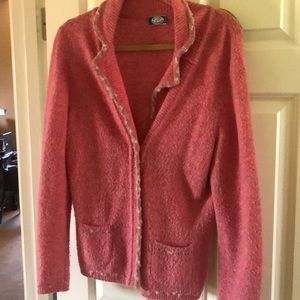 BLUGIRL Bluemarine pink coral wool button cardigan